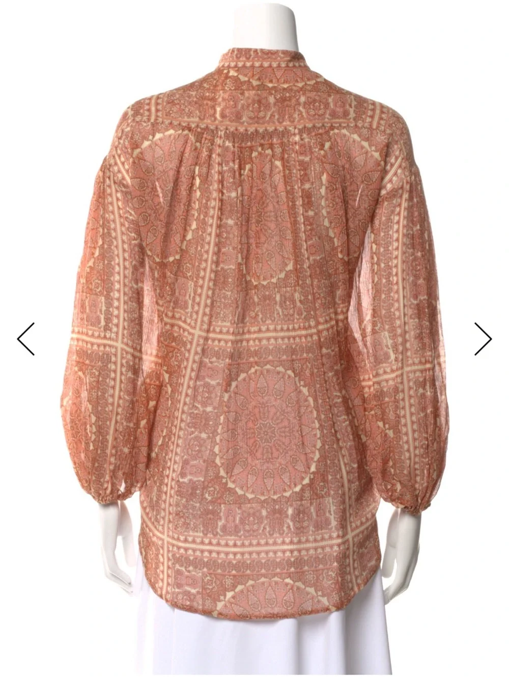 Zimmermann Pink Paisley-Print Long-Sleeve Blouse